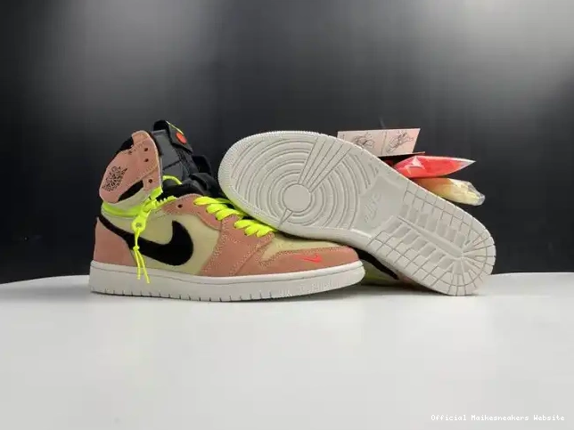Official Maikesneakers High Air Peach Jordan 1 Switch CW6576-800 0524